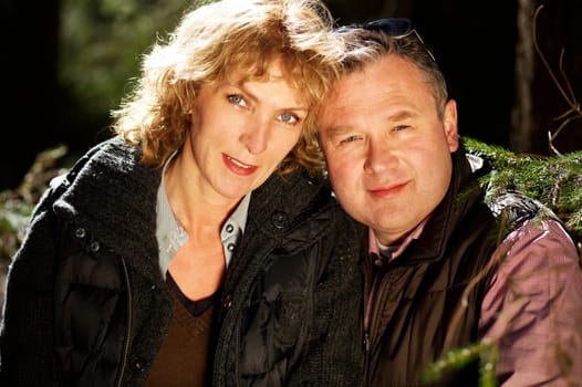 Two lovers in the forest