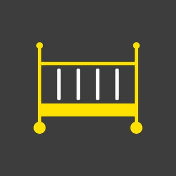 Classic wooden baby crib vector glyph icon. Graph symbol for children and newborn babies web site and apps design, logo, app, UI