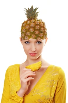Woman with pineapple I.
