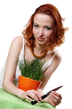 Pretty Gartnerin with the chives