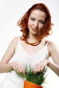 Pretty Gartnerin with the chives