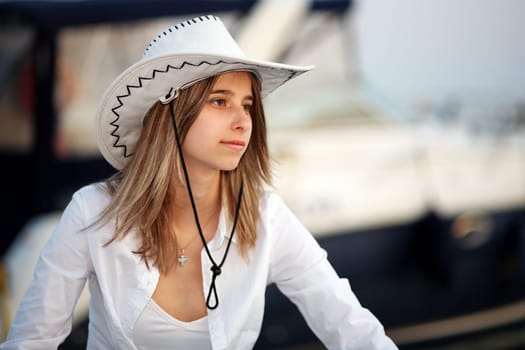 Pretty woman at Yacht IV.