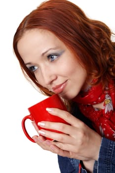 Red-haired woman with teacup II.