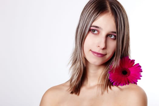 Pretty woman with Gerbera I.