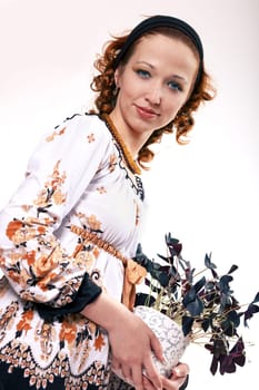 Root-haired woman with the house flower I.