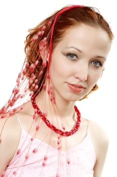 Woman with corals in hair II.