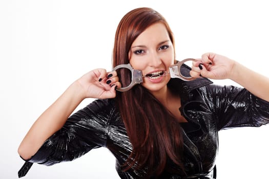 Attractive woman with handcuff III.