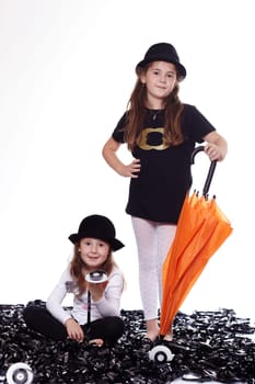 Children with the film tapes I.