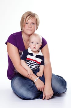 Small child with mom