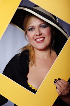 Woman behind the picture