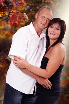 Pretty couple in autumn