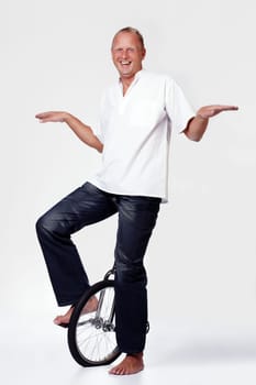 Man with acrobatic bicycle I.