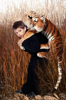 Boy with tiger