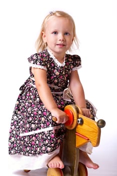 GIrl driving toy car