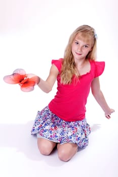 Girl catching butterfly IV