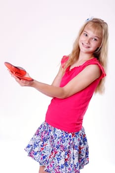 Girl catching butterfly III