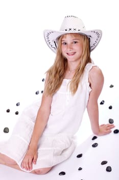Smiling girl in white dressed II