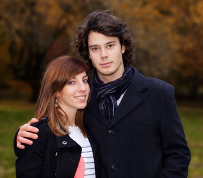 Young couple in a park