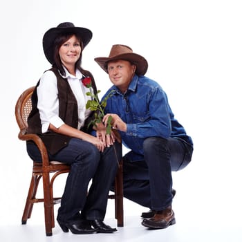 A cowboy couple in love