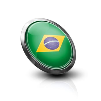 Metallic Button Brazil on white