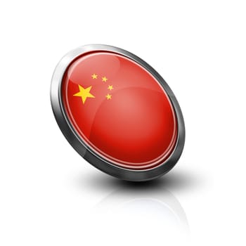 China flag glass button style with metal frame