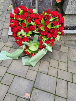 Heart shaped flower arrangement for funeral, Valentine's Day or wedding