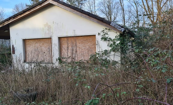 Old abandoned Lost Place a container housing complex for refugees