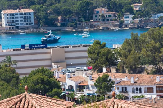 Paguera, MALLORCA, SPAIN - JULY 01, 2016:.Beautiful view of the coast of Peguera, Spain Mallorca, panorama of the beach Costa de la Calma