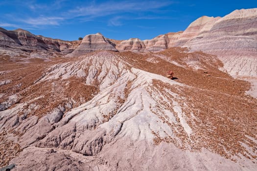Eroded Siltstone and Gravel in a Painted Desert Canyon in Petrified Forest National Park in Arizona