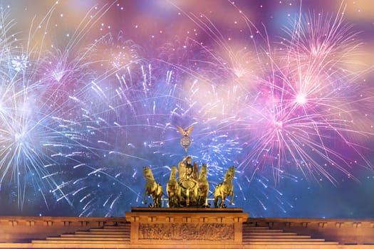 Firework at the Brandenburg Gate in Berlin