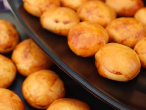 delicious artisan appetizers of bread dough and tasty sausage flavor