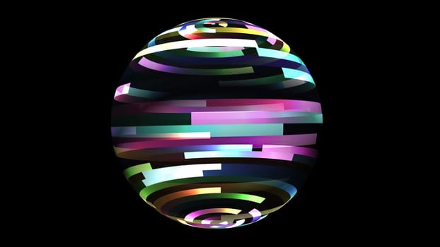 Colorful stripes on rotating sphere,Colorful stripes on rotating sphere