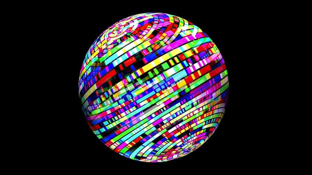 Colorful  pixels on rotating sphere,Colorful  pixels on rotating sphere