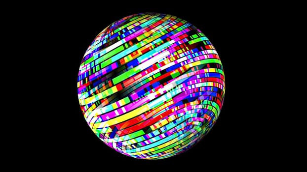 Colorful  pixels on rotating sphere,Colorful  pixels on rotating sphere