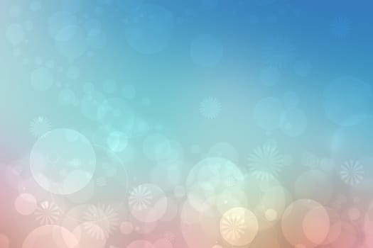 Abstract fresh vivid bright spring or summer landscape texture with natural pastel bokeh lights gradient light pink and a blue bright sunny sky. Beautiful background with copy space.