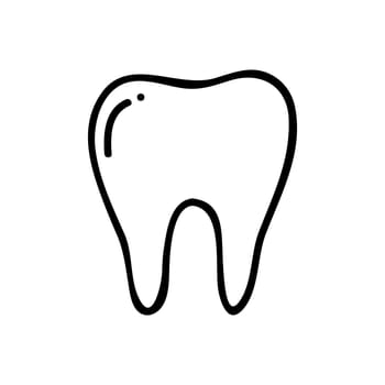 Thin line tooth icon on white background - Vector illustration