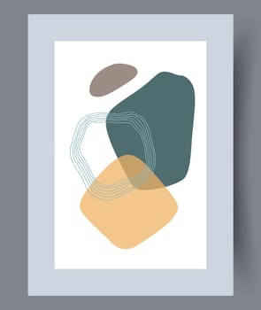 Scandinavian abstract vector print set. Minimalistic abstract wall art background for print. Scandinavian vector style.