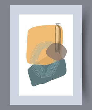 Scandinavian abstract vector print set. Minimalistic abstract wall art background for print. Scandinavian vector style.