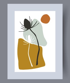 Scandinavian abstract vector print set. Minimalistic abstract wall art background for print. Scandinavian vector style.