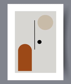 Scandinavian abstract vector print set. Minimalistic abstract wall art background for print. Scandinavian vector style.