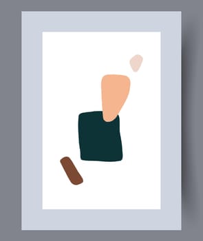Scandinavian abstract vector print set. Minimalistic abstract wall art background for print. Scandinavian vector style.