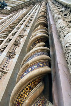 Low Angle View Of Cathedral of Orvieto (Duomo di Orvieto) Against Sky in Umbria in Italy