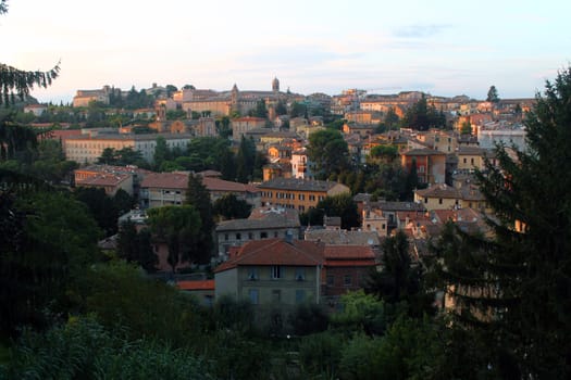 The view of the hills around Perugia in Umbria in Italy