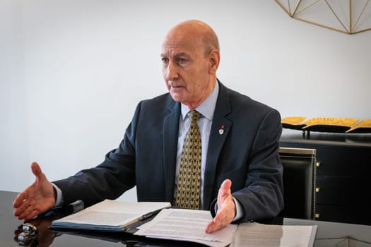 March 12, 2021 : Paris, France, Portrait of General Antoine Martinez, soldier, political activist and candidate for the French presidential elections of April 2022