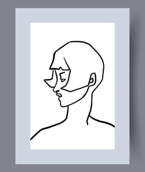 Printable wall art vector poster set. Hand drawn minimalism design for scandinavian interior.