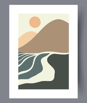 Printable wall art vector poster set. Hand drawn minimalism design for scandinavian interior.