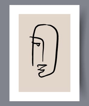 Printable wall art vector poster set. Hand drawn minimalism design for scandinavian interior.