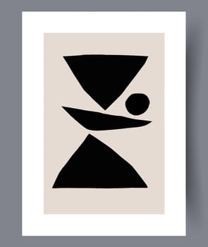 Printable wall art vector poster set. Hand drawn minimalism design for scandinavian interior.