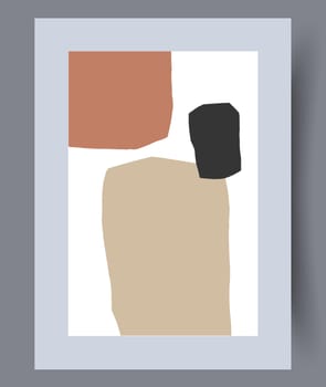 Printable wall art vector poster set. Hand drawn minimalism design for scandinavian interior.