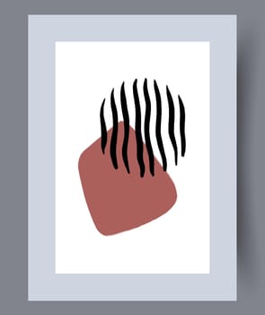 Printable wall art vector poster set. Hand drawn minimalism design for scandinavian interior.